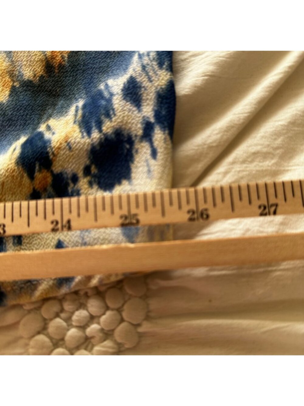 Alfred Dunner Women's Indigo Daze Tie-Dye Top 2X Blue & Yellow Polyester/Spandex - Picture 6 of 8